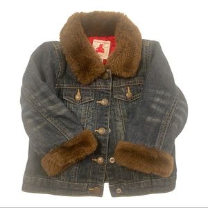 BabyGap Denim Jacket with Fur Collar and Cuffs